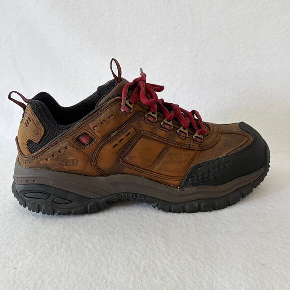 Skechers Steel Toe Safety Shoes Mens 8.5 Extra Wide Slip Resistant Brown Leather main image 9